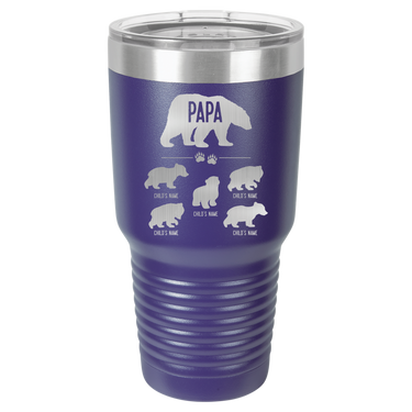 Papa Bear with 5 Cubs Flask Tumbler